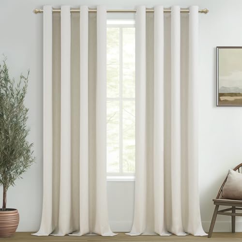 MRTREES 100% Blackout Vorhang Blickdicht Leinenoptik Elfenbeinweiß Stores Gardinen mit Ösen Wohnzimmer Modern 2er Set Thermo Vorhänge Lichtundurchlässig Schlafzimmer 260 cm Lang 140 cm Breit MRTREES 100% Blackout Vorhang Blickdicht Leinenoptik Elfenbeinweiß Stores Gardinen mit Ösen Wohnzimmer Modern 2er Set Thermo Vorhänge Lichtundurchlässig Schlafzimmer 260 cm Lang 140 cm Breit von MRTREES