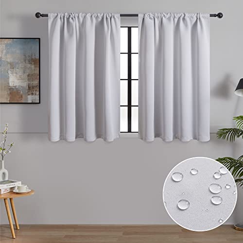 MRTREES Gardinen Kurz Verdunklungsvorhänge Vorhang Blickdicht Küchengardinen 2er Set Scheibengardine Dekoschal für Wohnzimmer Schlafzimmer 60x120cm(HxB) Off -White Vorhänge von MRTREES