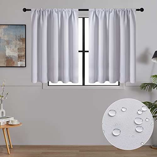 MRTREES Gardinen Kurz Verdunklungsvorhänge Vorhang Blickdicht Küchengardinen 2er Set Scheibengardine Dekoschal für Wohnzimmer Schlafzimmer 60x120cm(HxB) Off -White Vorhänge von MRTREES