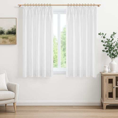 MRTREES Gardinen Leinenoptik mit Kräuselband Weiß für Küche Kurz Fenster Leinen Vorhang Weiss Halbtransparent mit Haken Vorhänge Wohnzimmer und Schlafzimmer 2er Set H 122 x B 140 cm MRTREES Gardinen Leinenoptik mit Kräuselband Weiß für Küche Kurz Fenster Leinen Vorhang Weiss Halbtransparent mit Haken Vorhänge Wohnzimmer und Schlafzimmer 2er Set H 122 x B 140 cm von MRTREES