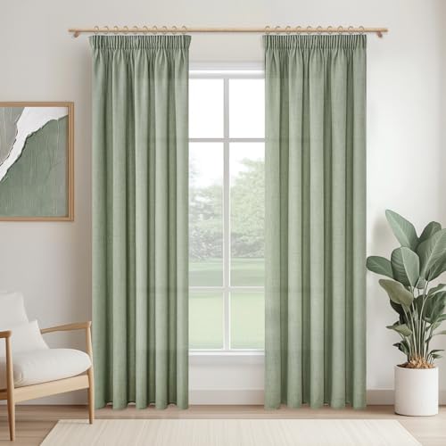 MRTREES Gardinen mit Kräuselband Leinenoptik Halbtransparent Salbeigrün für Wohnzimmer 2er Set, Vorhänge Schlafzimmer 225 cm Lang 140 cm Breit Vorhang Leinen Fenster Kinderzimmer MRTREES Gardinen mit Kräuselband Leinenoptik Halbtransparent Salbeigrün für Wohnzimmer 2er Set, Vorhänge Schlafzimmer 225 cm Lang 140 cm Breit Vorhang Leinen Fenster Kinderzimmer von MRTREES