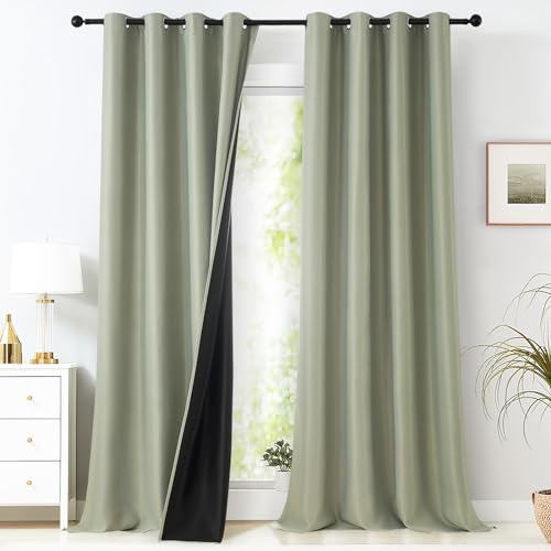 MRTREES Lichtundurchlässige Vorhänge Salbeigrün 2er Set, 245 cm Lang, 140 cm Breit, Verdunkelungsvorhang Ösen Gardinen Verdunkelung Doppellagige und Schwere Vorhänge Gegen Kälte Thermogardine MRTREES Lichtundurchlässige Vorhänge Salbeigrün 2er Set, 245 cm Lang, 140 cm Breit, Verdunkelungsvorhang Ösen Gardinen Verdunkelung Doppellagige und Schwere Vorhänge Gegen Kälte Thermogardine von MRTREES