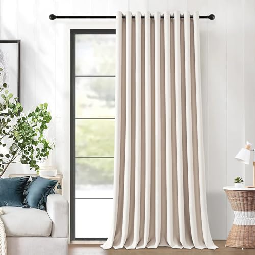 MRTREES Thermo Vorhang Verdunkelung mit Ösen Vorhänge Beige Blickdicht Gegen Kälte, Gardinen Extra Breite 300 cm, Lang 240 cm, 1 Stück, Raumtrenner Vorhang für Kinderzimmer Schlafzimmer Schrank von MRTREES