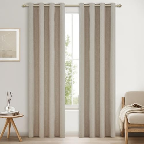 MRTREES Vorhänge Blickdicht mit Ösen Leinen 100% Verdunklungsvorhänge Schlafzimmer 2er Set, Gardinen Wohnzimmer Leinenoptik 225 cm Lang, Thermovorhang Kälteschutz 140 cm Breit, Blackout Curtain MRTREES Vorhänge Blickdicht mit Ösen Leinen 100% Verdunklungsvorhänge Schlafzimmer 2er Set, Gardinen Wohnzimmer Leinenoptik 225 cm Lang, Thermovorhang Kälteschutz 140 cm Breit, Blackout Curtain von MRTREES