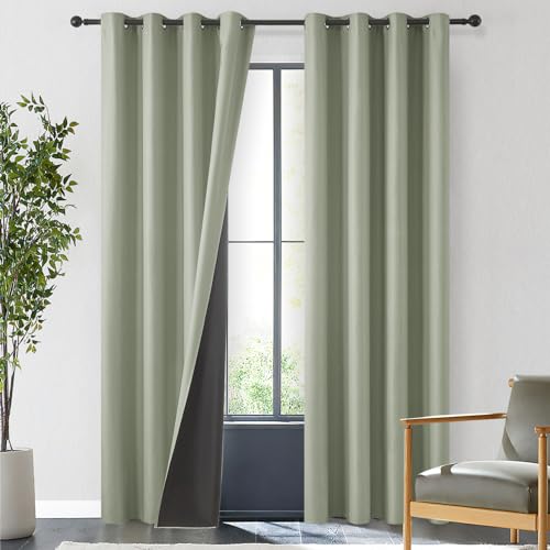 MRTREES Vorhänge Salbeigrün Thermogardine Wärmeisolierend Vorhänge Schlafzimmer 240 cm Lang, Soundproof Curtain 140 Breit Blickdichter Vorhang mit Ösen 2er Set MRTREES Vorhänge Salbeigrün Thermogardine Wärmeisolierend Vorhänge Schlafzimmer 240 cm Lang, Soundproof Curtain 140 Breit Blickdichter Vorhang mit Ösen 2er Set von MRTREES