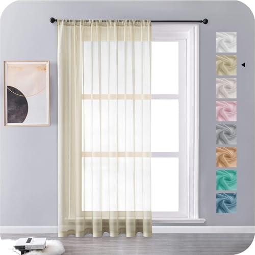 MRTREES vorhänge mit kräuselband Gardinen nach gardinen mit kräuselband gardine mit kräuselband für schiene Vorhang kräuselband 1er Set Beige halbtransparent MRTREES vorhänge mit kräuselband Gardinen nach gardinen mit kräuselband gardine mit kräuselband für schiene Vorhang kräuselband 1er Set Beige halbtransparent von MRTREES