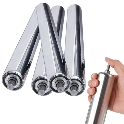 Edelstahl-Förderrolle, 4er-Pack Industrie-Rollenförderer, mehrere Durchmesser, verzinkter Stahl, 1000 mm Länge(Dia 2.4''/60mm,L 250MM(9.8in)) von MRVAKDYDI