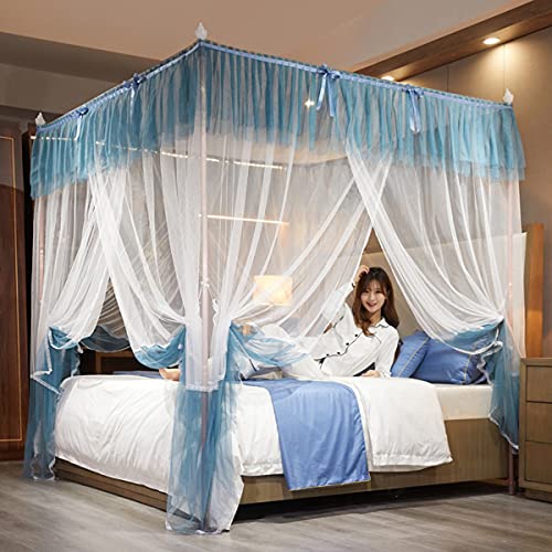 MRVAKDYDI Bettvorhang Hängendes Bettnetz, Moskitonetz for Doppelbett, 4 Ecken, bodenlange Spitzenvorhänge aus Polyester, mehrere Größen(2 * 2.2m) von MRVAKDYDI