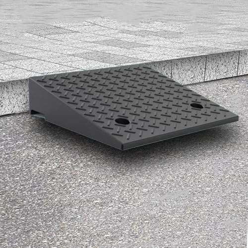 MRVAKDYDI Die klappbare Rollstuhlrampe Bordsteinrampe aus Gummi for Rollstuhl und Fahrzeug, for Schwellen und Schuppen, in Schwarz, mehrere Größen(50x50x16cm) von MRVAKDYDI