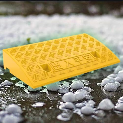 MRVAKDYDI Die klappbare Rollstuhlrampe Gummi Bordstein Rampe Multicolor Mehrere Größen for Rollstuhl Walkers Kinderwagen Roller(Yellow,50x22x6 cm) von MRVAKDYDI