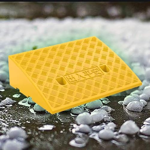 MRVAKDYDI Die klappbare Rollstuhlrampe Gummi Bordstein Rampe Multicolor Mehrere Größen for Rollstuhl Walkers Kinderwagen Roller(Yellow,50x37x15 cm) von MRVAKDYDI