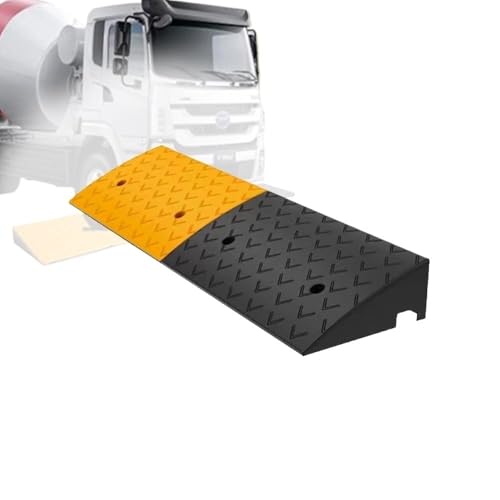 MRVAKDYDI Die klappbare Rollstuhlrampe Gummi-Schwellenrampe, Bordsteinrampe, Schwarz und Gelb, mehrere Größen for Türöffnung, Gehweg, Garage(100x25x6 cm (39"x10"x2.4")) von MRVAKDYDI