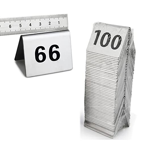 MRVAKDYDI Edelstahl-Tischnummern-Set, 1-50 1-100 Zelt Metall Tisch Karte Karten Zyklus Verwendet(1 to 100) von MRVAKDYDI