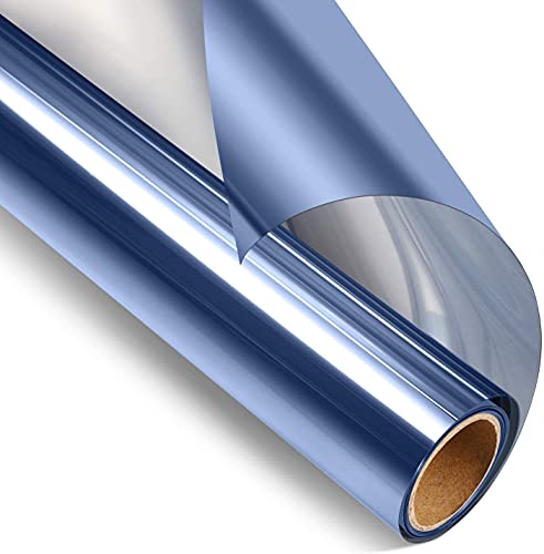 MRVAKDYDI Fensterfolie Sichtschutzfolie, Einweg-Spiegel-Sichtschutzfolie for Fenster, Sonnenschutz, Wärmekontrolle, Mehrfarbig, mehrere Größen(Blue,40x200 cm) von MRVAKDYDI