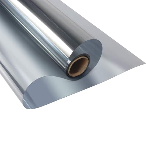 MRVAKDYDI Fensterfolie Sichtschutzfolie, Einwegspiegel-Sichtschutzfolie for Fenster, Wärmedämmung, Solartönung, Mehrfarbig, mehrere Größen(Silver,40x200 cm) von MRVAKDYDI