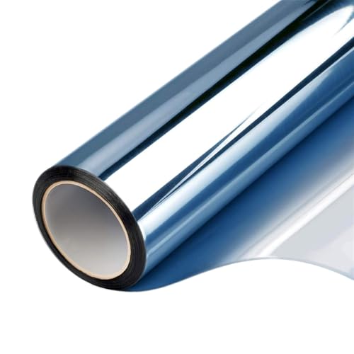 MRVAKDYDI Fensterfolie Sichtschutzfolie, Reflektierender Einwegspiegel-Sichtschutzfolie for Fenster, Mehrfarbig, mehrere Größen(Blue-Silver,40x500 cm) von MRVAKDYDI