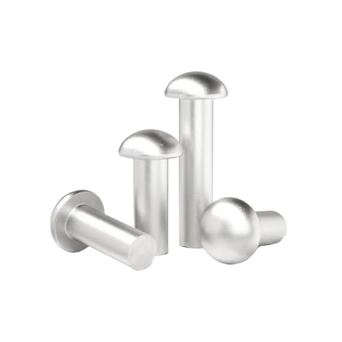 MRVAKDYDI Rundkopfnieten aus massivem Messing, M2-M8 Aluminium Halbrundkopf Selbstverschließende Vollniete GB867(45mm,M2-100pcs) von MRVAKDYDI