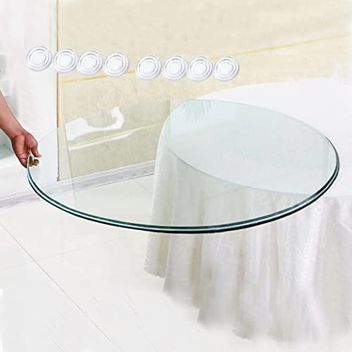 MRVAKDYDI Transparente runde Tischplatte aus Glas, Runde Tischplatte aus gehärtetem Glas, klar, mehrere Größen(88cm(35In)) von MRVAKDYDI