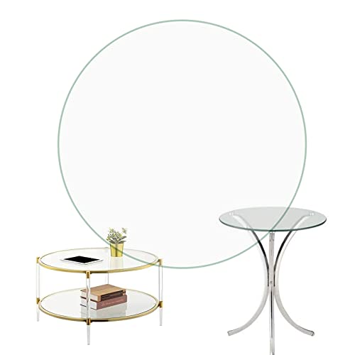 MRVAKDYDI Transparente runde Tischplatte aus Glas, Runder Tischplatten-Ersatz aus ausgeglichenem Glas 8mm for das Speisen der Garten-Tabellen-mehrere Größen(Ø35CM(14IN)) von MRVAKDYDI