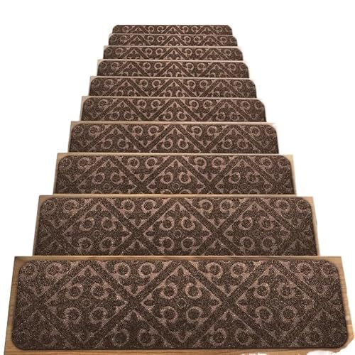 MRVAKDYDI Treppenläufer-Teppiche, Treppenstufen Polyester 76x20cm Packung mit 10 oder 14 Stück Mehrfarbig(5,10pcs) von MRVAKDYDI