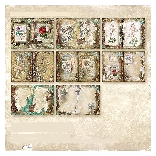MRVAKDYDI Vintage-Ästhetik-Scrapbook-Set, Scrapbook-Set, 40 Blatt Papier und Aufkleber(1) von MRVAKDYDI