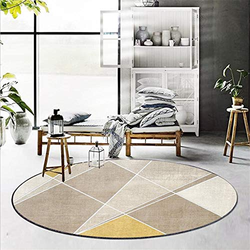 MRVAKDYDI Weiche Heimtextilien Teppiche Wohnzimmer, Braungrauer, unregelmäßiger, geometrischer, runder Teppich – verschleißfester Studienbereichsteppich von MRVAKDYDI