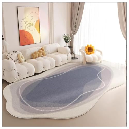 MRVAKDYDI Weiche Heimtextilien Teppiche Wohnzimmer, Moderner, unregelmäßig geformter Teppich, rutschfest, minimalistischer Teppich for Wohnzimmer, Esszimmer, Schlafzimmer(Blue,160 x 230 cm) von MRVAKDYDI