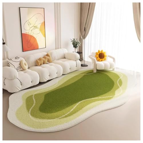 MRVAKDYDI Weiche Heimtextilien Teppiche Wohnzimmer, Moderner, unregelmäßig geformter Teppich, rutschfest, minimalistischer Teppich for Wohnzimmer, Esszimmer, Schlafzimmer(Green,160 x 230 cm) von MRVAKDYDI