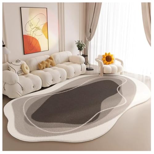 MRVAKDYDI Weiche Heimtextilien Teppiche Wohnzimmer, Moderner, unregelmäßig geformter Teppich, rutschfest, minimalistischer Teppich for Wohnzimmer, Esszimmer, Schlafzimmer(Grey,120 x 160 cm) von MRVAKDYDI