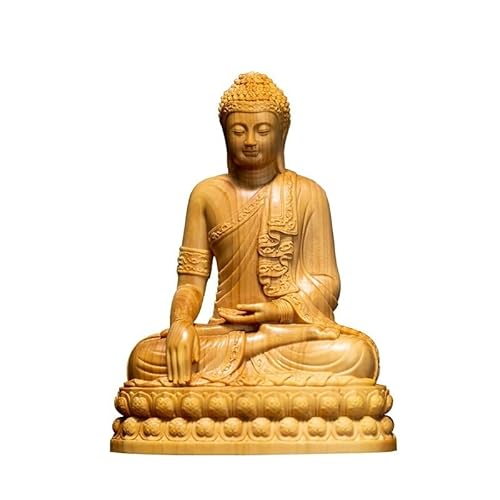 MRVAKDYDI Zen'Light Gold Buddha Statue, Holz meditierende Buddha-Statue Tischdekoration 7x4x10cm von MRVAKDYDI