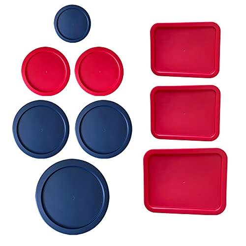 Ersatzdeckel für Pyrex (1) 7202-PC 1 Tasse blau (2) 7200-PC 2 Tassen rot (2) 7201-PC 4 Tassen blau (1) 7402-PC 6/7 Becher blau (2) 7210-PC 3 Tassen rot (1) 7211-PC 6 Tassen rot rund rechteckig von MRX Solutions