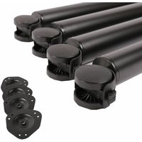 4er Set rollende Tischbeine Tischbeine auf Rolle mit Bremse ø 50mm Metall Schwarz von MS BESCHLÄGE