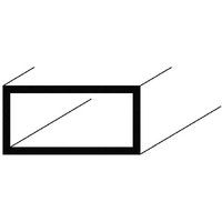 Aluminium 1mm Stärke Rechteckrohr-Profil, Flach, Profil, Winkel, natur eloxiert 20x10x1mm 2 Meter von MS BESCHLÄGE