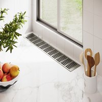 Ms Beschläge - Aluminium Lüftungsgitter 100mm x 1000mm Stegblech Heizungsdeckel Edelstahl eloxiert von MS BESCHLÄGE