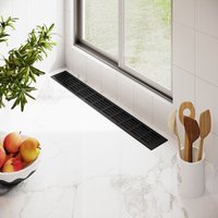 Ms Beschläge - Aluminium Stegblech Schwarz 80mm x 800mm Lüftungsgitter Heizungsdeckel Lüftung ral 9005 von MS BESCHLÄGE