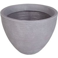 Zebra - Rillentopf rund 40cm Grau Blumenschale Pflanzkübel Blumentopf Blumenkübel Topf von Zebra