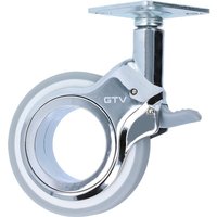 Ms Beschläge - Möbelrolle Chrom glänzend bodenschonend Lenkrolle Laufrolle Grau 75mm mit Bremse Ms Beschläge - Möbelrolle Chrom glänzend bodenschonend Lenkrolle Laufrolle Grau 75mm mit Bremse von MS BESCHLÄGE