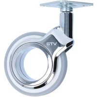 Ms Beschläge - Möbelrolle Chrom glänzend bodenschonend Lenkrolle Laufrolle Grau ø 75mm Rolle von MS BESCHLÄGE