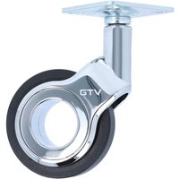 Möbelrolle Chrom glänzend bodenschonend Lenkrolle Laufrolle Schwarz ø 60mm von MS BESCHLÄGE
