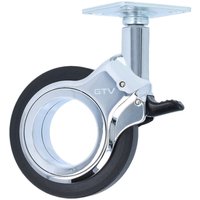 Ms Beschläge - Möbelrolle Chrom glänzend bodenschonend Lenkrolle Laufrolle Schwarz Ø75mm Bremse Ms Beschläge - Möbelrolle Chrom glänzend bodenschonend Lenkrolle Laufrolle Schwarz Ø75mm Bremse von MS BESCHLÄGE