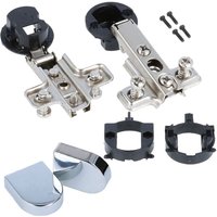 Ms Beschläge - 1 Set Topfbänder Glastürscharniere 26mm Topf Vitrinenscharnier Eckanschlag Oval von MS BESCHLÄGE