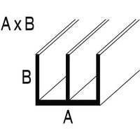 Ms Beschläge - Aluminium Doppel-U-Profil 1mm Stärke, Flach, Profil, Winkel, natur eloxiert 20x18x1mm 1 Meter von MS BESCHLÄGE