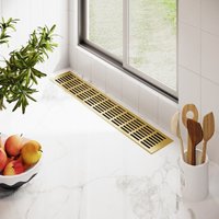 Ms Beschläge - Aluminium Lüftungsgitter 100mm x 500mm Gold F3 Lüftung Heizungsdeckel Stegblech von MS BESCHLÄGE