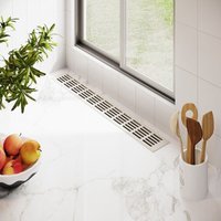 Ms Beschläge - Aluminium Lüftungsgitter 80mm x 400mm Stegblech Lüftung Heizungsdeckel Weiß ral 9010 von MS BESCHLÄGE