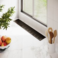 Ms Beschläge - Aluminium Stegblech 100mm x 1200mm Braun eloxiert C4 Lüftungsgitter Heizungsdeckel von MS BESCHLÄGE
