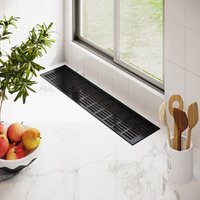 Ms Beschläge - Aluminium Stegblech Schwarz 130mm x 400mm Lüftungsgitter Heizungsdeckel Lüftung ral 9005 von MS BESCHLÄGE