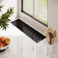 Ms Beschläge - Aluminium Stegblech Schwarz 150mm x 300mm Lüftungsgitter Heizungsdeckel Lüftung ral 9005 von MS BESCHLÄGE