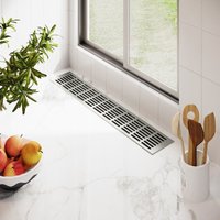 Ms Beschläge - Lüftungsgitter Silber eloxiert F1 100mm x 800mm Stegblech Heizungsdeckel Lüftung aus Aluminium von MS BESCHLÄGE
