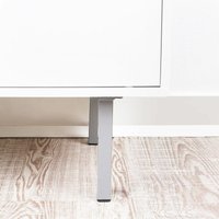 Silberfarbender Möbelfuss Eckig 25 x 25mm Höhe 300mm Tischbein Sofafuss Metall von MS BESCHLÄGE