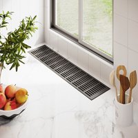Ms Beschläge - Stegblech 130mm Aluminium Lüftungsgitter Anthrazit RAL7016 Türgitter Badlüftung 1200mm von MS BESCHLÄGE